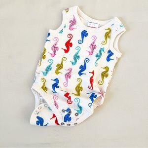 NWOT Hanna Andersson Seahorses Organic Cotton Bodysuit